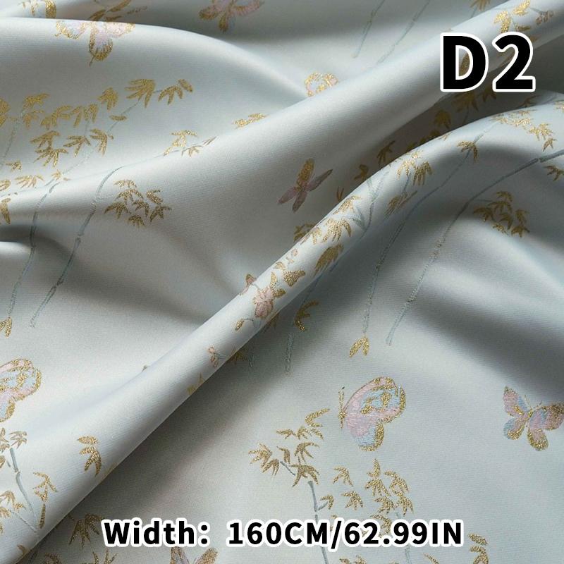 Colorful Woven Satin Butterfly Fabric Yarn-dyed Golden Silk Jacquard Fabric For Diy Sewing Dress Skirt Hanfu Qipao Bag Material