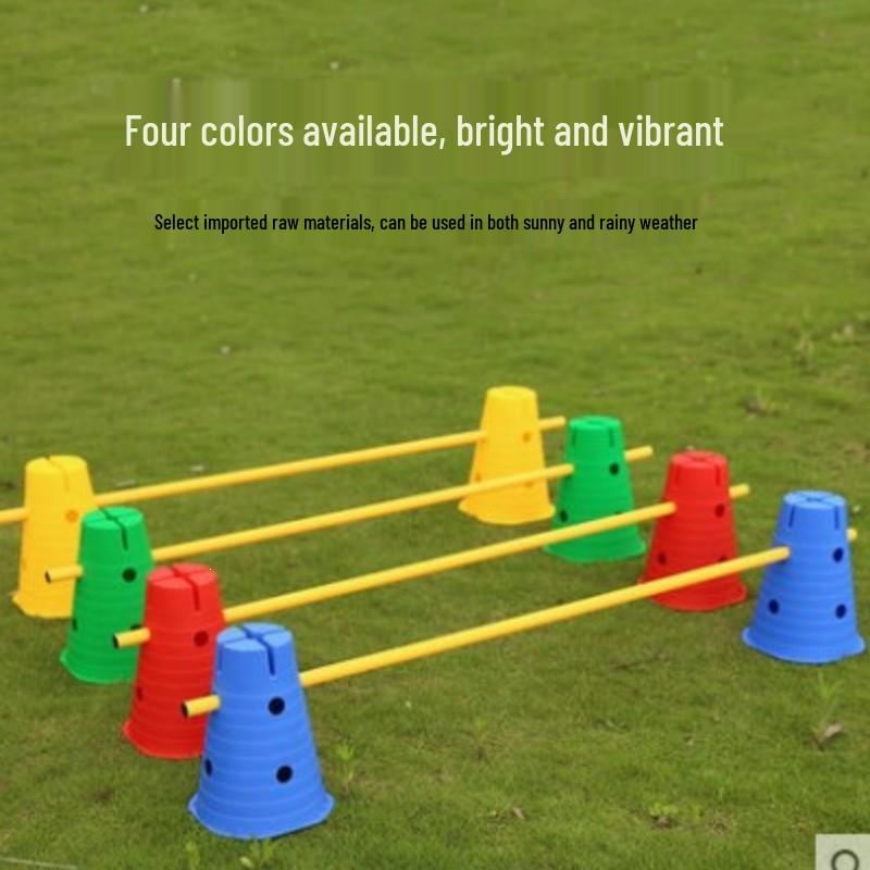 Sensory Training Ice Cream & Kindergarten Marker Cones with Hurdles and Holes for Kids' Obstacle Courses