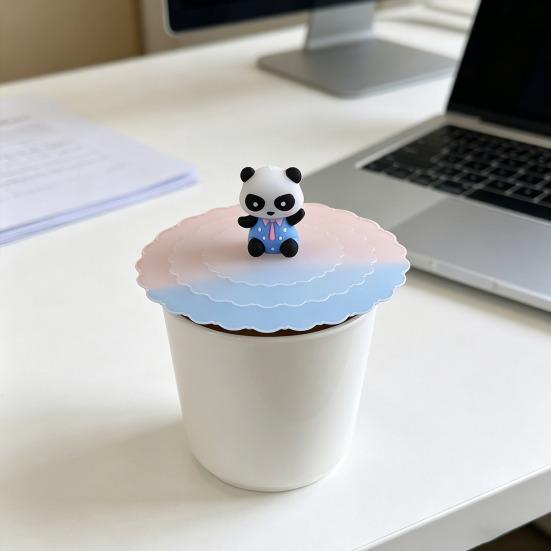 5Pcs Silicone Cup Lid Leak-Proof Heat-Resistant Cover for Glass Mugs Coffee Cups Food-Grade Odorless Cute Kitchen Accessory for Home
