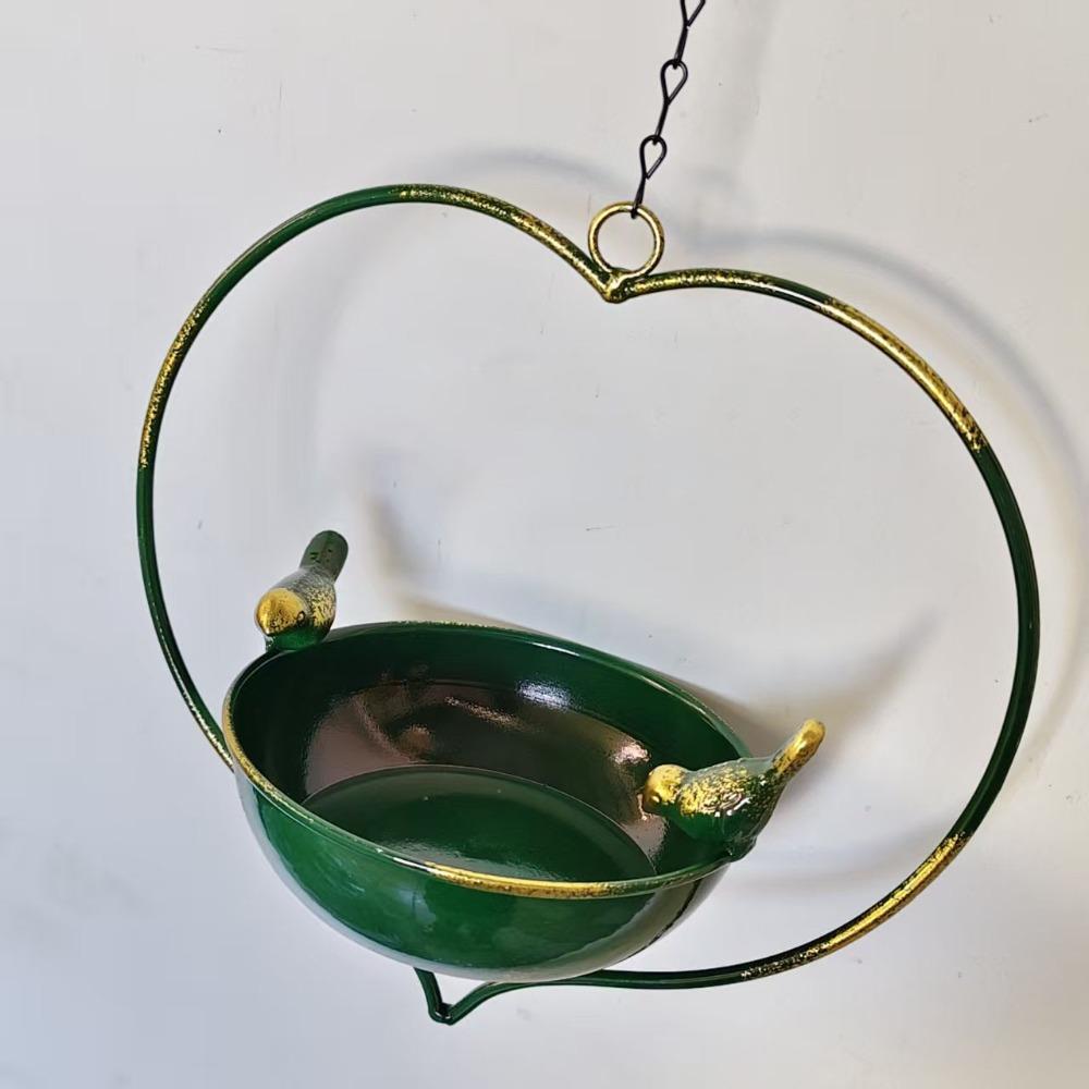 Heart Shape Hanging Bird Feeder Handcrafted Hummingbird Feeder Outdoor Bird Bath  Garden Decoration