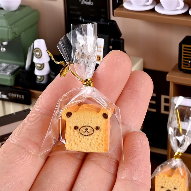 5 PCS Cute Dollhouse Miniature Kitchen Food Toy Bagged Toast Bread Model Home Decor Kid Play Toy Micro Landscape Ornaments Gifts