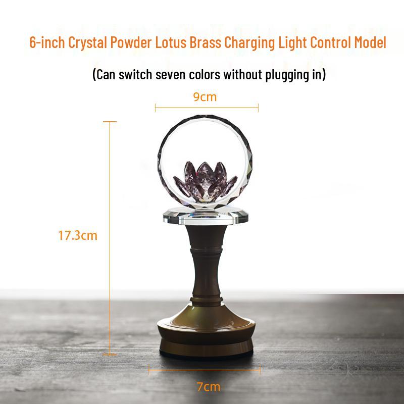 2025 Rechargeable Pink Crystal Lotus LED Buddha Night Lamp