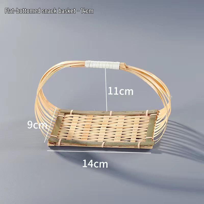 Многослойная бамбуковая плетеная корзина с ручкой для чая, выпечки, фруктов и торта
