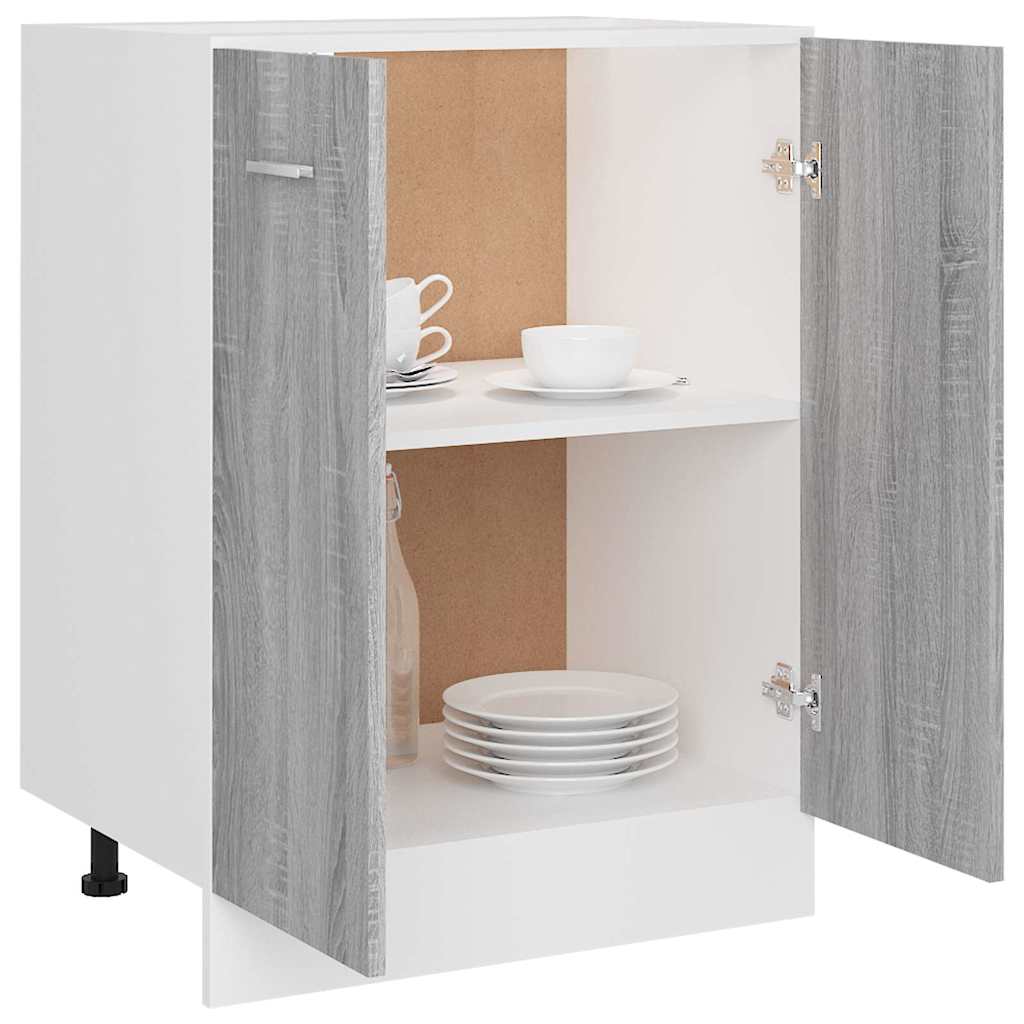 Vidaxl Freestanding Kitchen Cabinet, Sonoma Oak Grey, 60X46X81.5 Cm