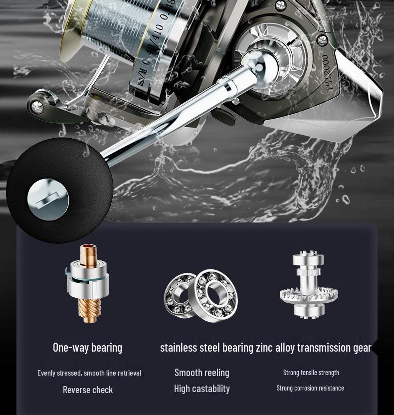 Long Cast Spinning Reel: Anti-Seawater, Sea Rod Anchor for Lure Fishing