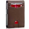 Women Men Thin Small Wallet Front Pocket RFID Blocking with Money Clip Anti-scan Leather Wallet Mens Slim Wallet
