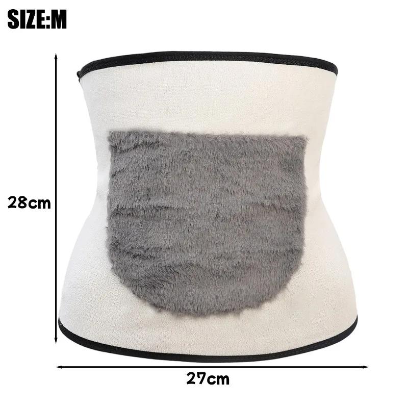 Thermal Waist Belt for Cold Weather Unisex Fleece Lined Back Support Fake Rabbit Fur Winter Warm Belt Indoor Outdoor Use