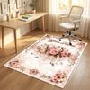 Floral Garden Theme Crystal Velvet Rug Personalized Custom Name Text Soft Floor Mat Home Decor