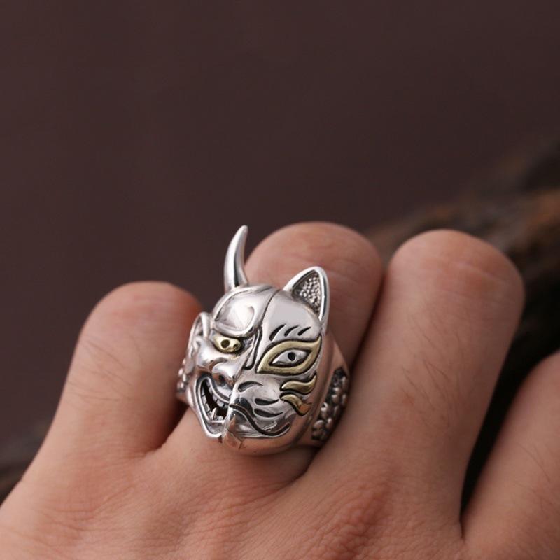 Prajna Maskring Herr Asymmetrisk Mask Retro Kreativ Ring