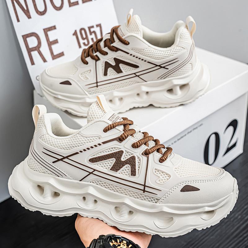 

Мужская обувь Jinjiang 2025 новая дышащая трендовая молодежная спортивная для отдыха для бега амортизация и увеличение роста красивые кроссовки для папы 44