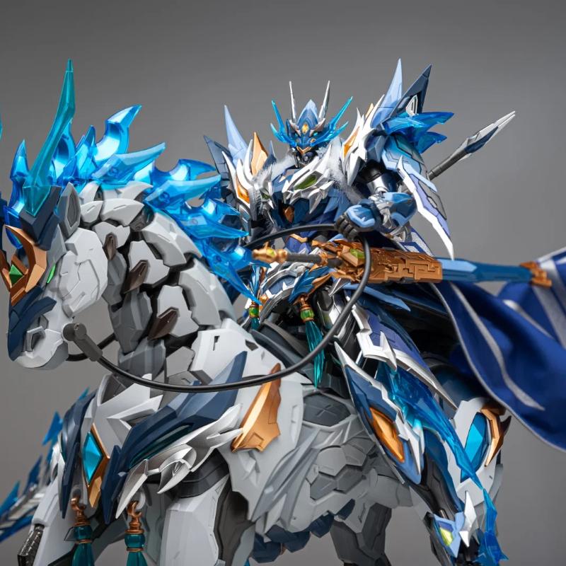 Motor Nuclear Zhao Yun Assembly Model Kit Action Figure With Yulan White Dragon Horse Alloy Skeleton Desktop Decoration Boy Gift