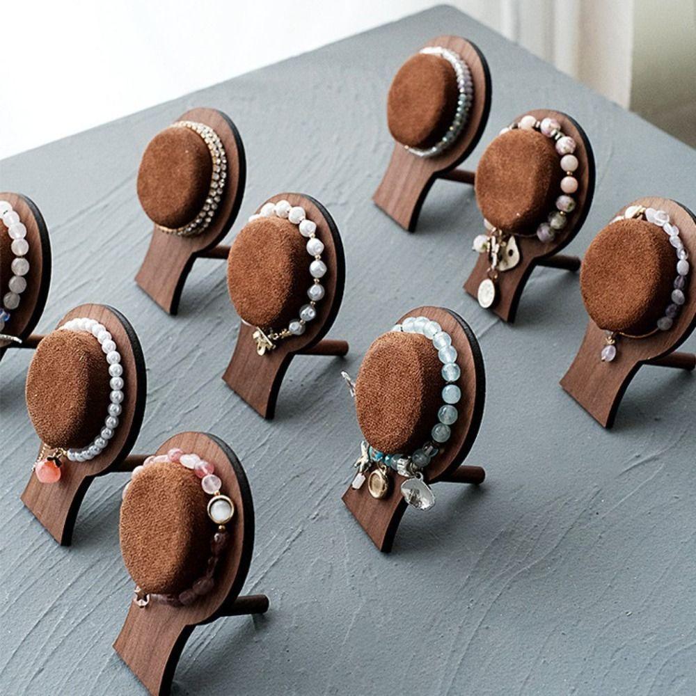 Wood Jewelry Display Stand Necklace Bracelet Display Rack Simple Bracelet Tray  Gift