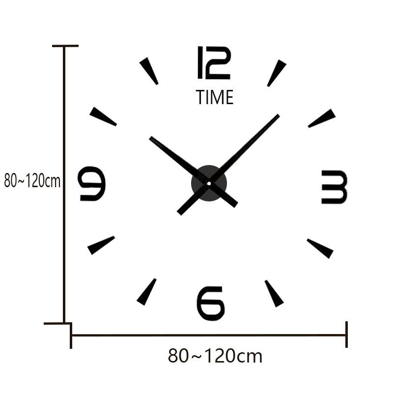 3D Acrylic Wall Clock with Luminous Stickers for Living Room TV Background - Creative Decorative Clock