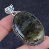 Lodolite Quartz Gemstone Handmade 925 Sterling Silver Jewelry Pendant 2.44" t6f84