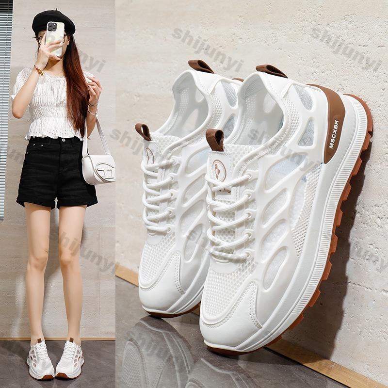 2025 Summer Mesh Comfortable Breathable Chunky Sneakers Women Height Increasing Running Shoes Fashion Ightweight Casual Shoes