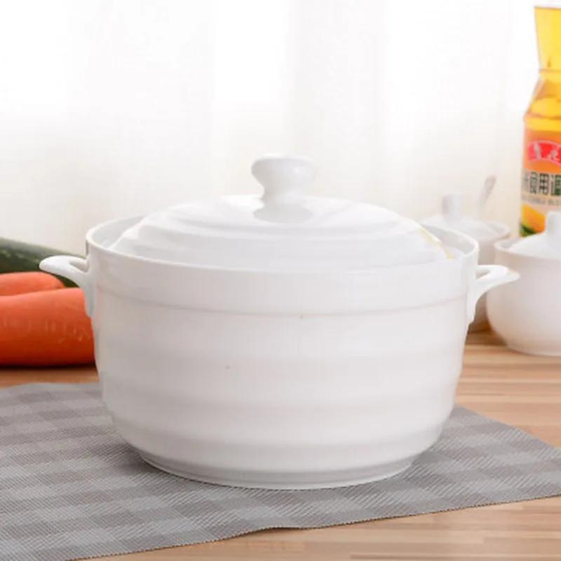 Ciotola da zuppa in ceramica con coperchio rotonda Phnom Penh Stoviglie Bone China Grande pentola per pasta Tazza per stufato Articoli per la cucina domestica Stoviglie