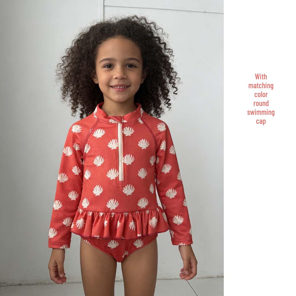 Flickornas Blommig Spetsig Baddräkt i Ett Del för Spädbarn och Småbarn