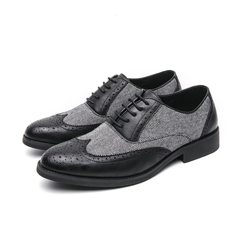 Scarpe Derby da Uomo Colorblock in Pelle Intagliata - Punta Affusolata, Stringate, Taglie Forti, Formali & Casual