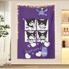 Kuromi Sanrio Cute Cartoon Tapestry Vertical Wall Hanging for Girls Bedroom Dorm Aesthetic Decor