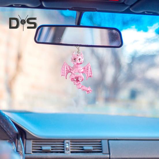 3D tištěná klíčenka s dračími křídly a pohyblivým ocasem, taška, zavazadla, školní aktovky, interiér auta