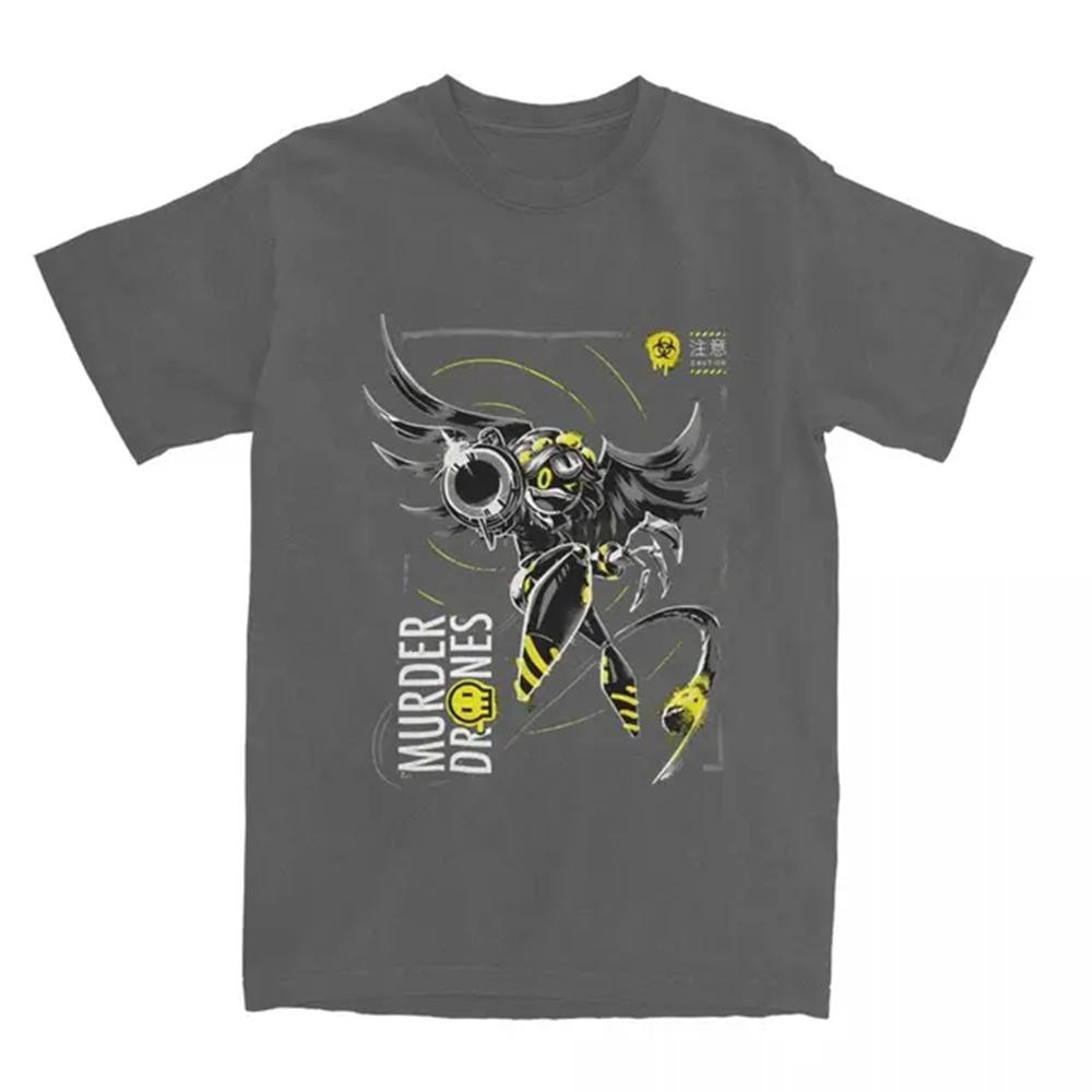 Uomini Donne Orrore Murder Drones V Cartone Animato Anime Maglietta Roba 100% Cotone Top T-shirt Magliette Novità Estate Magliette Grafiche