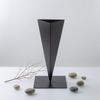 Triangular Iron Vase Tapered Geometric Metal Pitch Home Decor