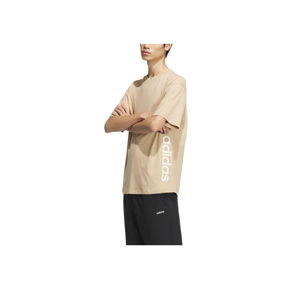 Adidas Sports Lifestyle Series Casual Loose Fit Cotton Short Sleeve T-Shirt Unisex Tops Light-Brown JJ0615