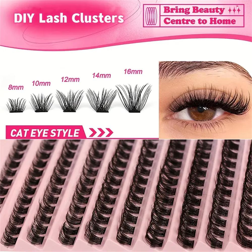 D Curl Eyelash Extensions 120 Pcs , Volume Cluster Lashes for DIY Home Use, Professional Look