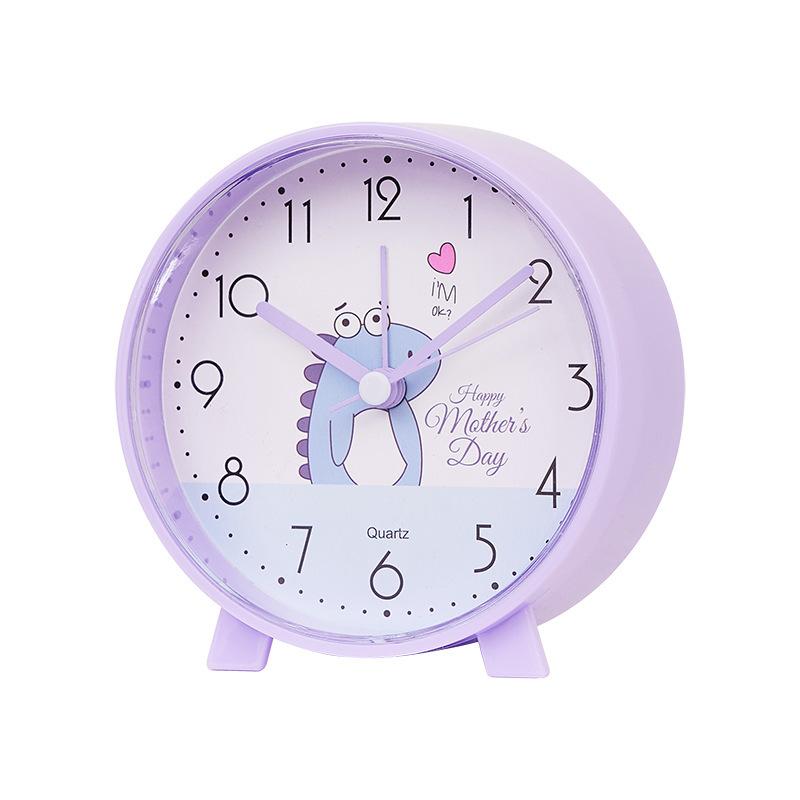 Student Dormitory Small Alarm Clock Cute Fashion Children Candy Color Alarm Clock Cartoon Face Bedside Clock Clock Home Use