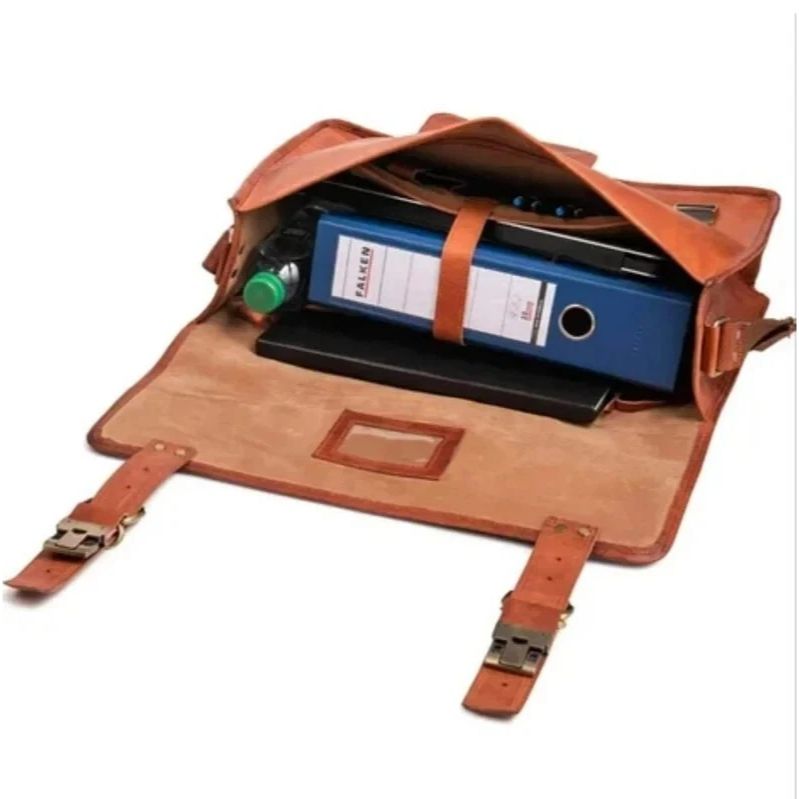 Travel New Vintage Bag Leather Laptop Messenger Shoulder Men's