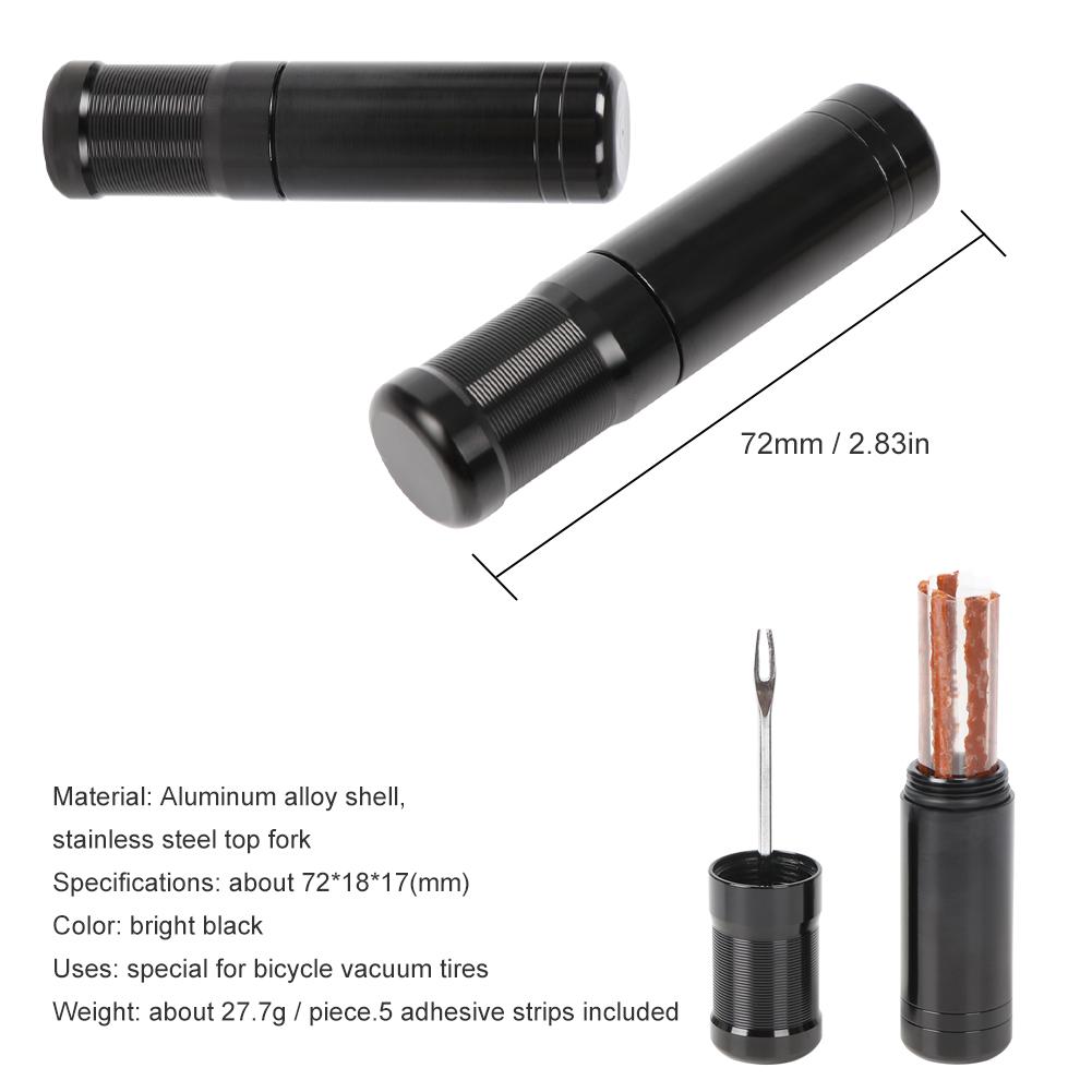 Portable Original Bicycle Tubeless Tire Repair Tool 5PCS Set Tyre Drill Puncture For Urgent Glue Free Repair Rubber Stripes