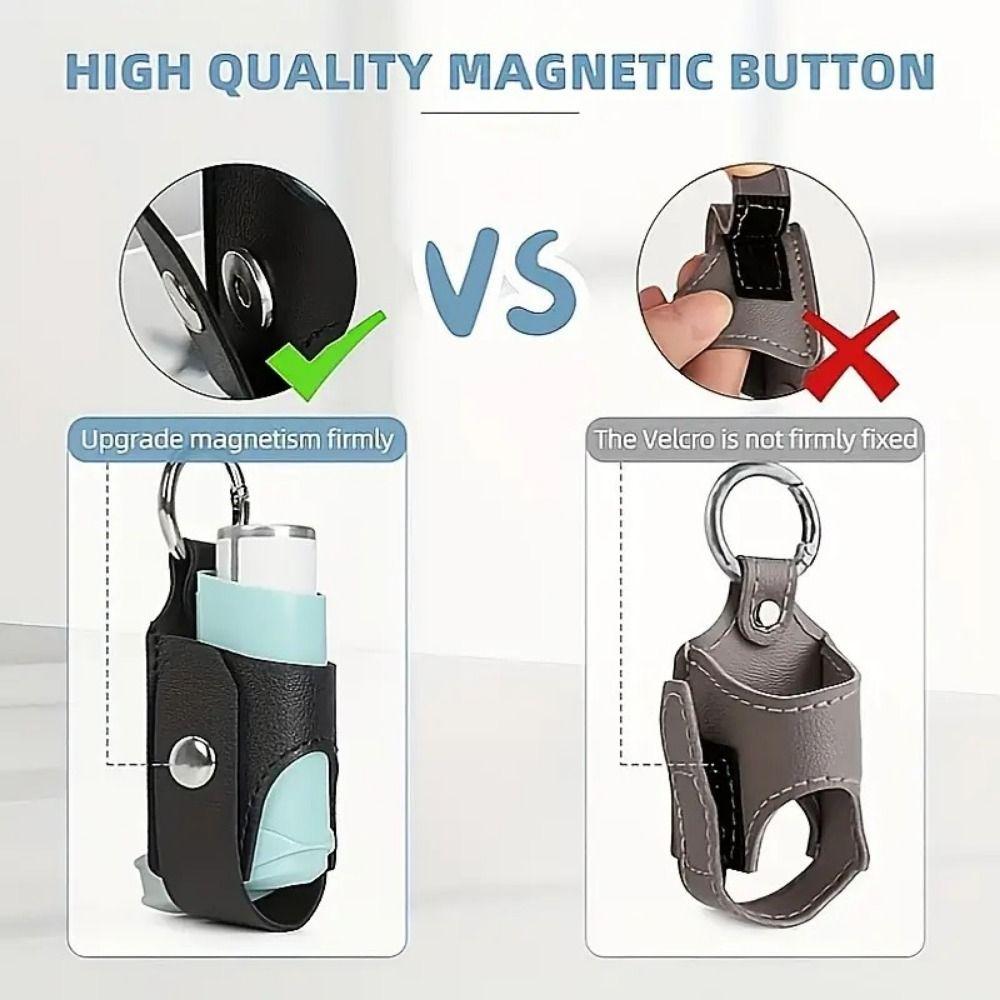 PU Inhaler Spacer Holder Protective Inhaler Key Chain Portable Inhaler Storage Sleeve  Daily Use