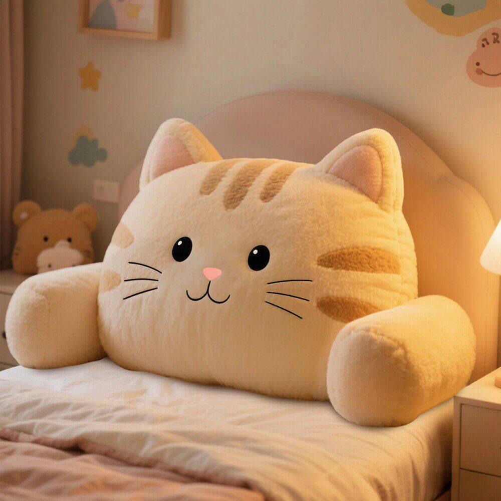 Cartoon Bedside Soft Upholstered Backrest Cushion for Children's Tatami or Girls' Bedroom, 2026 Anti-Collision Pillow.