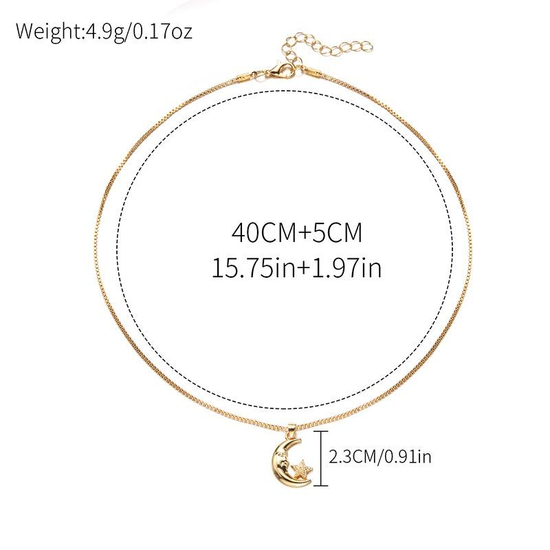 Versatile Star Necklace Jewelry Alloy Moon Pendant Ladies Simple Premium Clavicle Chain