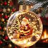 Hanging Ornaments for Tree Lighted Christmas Ball Ornaments, 3D Miniature Scene with Warm LED Personalized Gift Ideas Light, Clear Acrylic Bauble