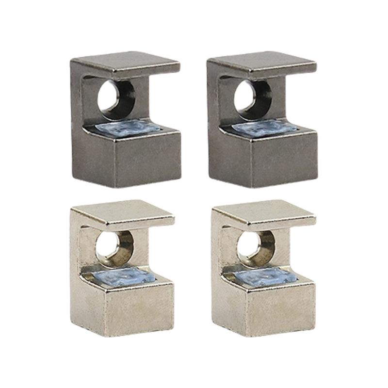 4 Stück Mehrzweck-Verstellbare Glas-Klemmenhalter für Vitrinen Schränke und Paneele aus robusten Zinklegierungs-Materialien