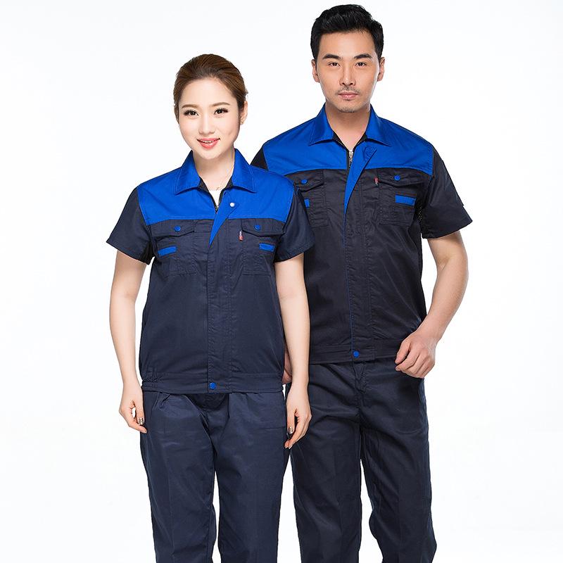 Comfortable Breathable Short Sleeve Workwear Set - Durable Mechanic & Construction Labor Protection Clothing