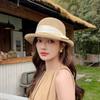 High-end French Crimped Straw Hat Women's Summer Sunscreen Straw Hat Big Edge Sun Hat Showing Washbasin Hat Bucket Hat
