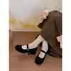 Mao Mao shoes women's winter wear velvet round head thick heel Mary Jane shoes