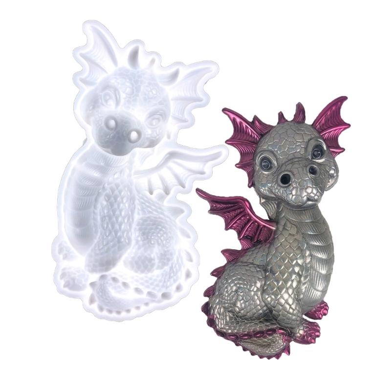 Cute Flying Dragon Shaped Silicone Molds DIY Epoxy Resin Molds Table Ornament Mould Candle Making Tool Easily To Clean