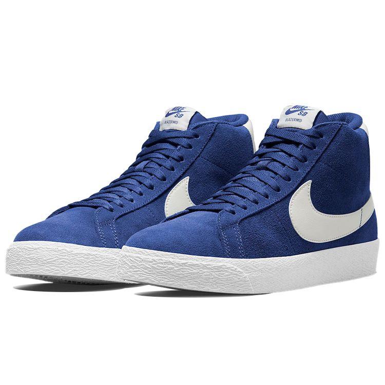 Nike Zoom Blazer Mid SB Deep Royal Blue Unisex Sneakers Hvit Sail 864349-403