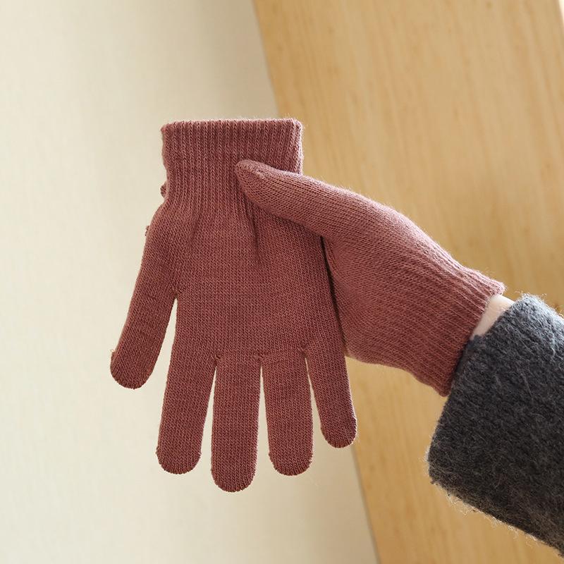 1Pair Cute Rainbow Striped Gloves Small Openings Fingers Winter Warm Touchscreen Gloves Unisex Students Riding Gloves Gifts