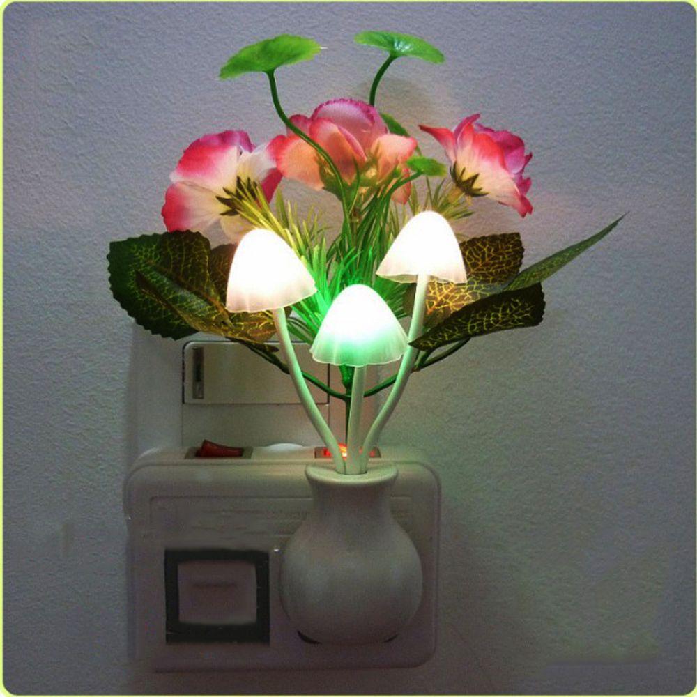 Bedroom Bed Lamp Colorful  Sensation LED Flowers Romantic Color Changing Night Light