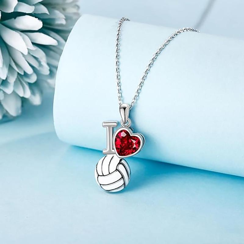 Love Volleyball I Geometric Heart Jewelry Rhinestones Alloy Finish Trendy Women