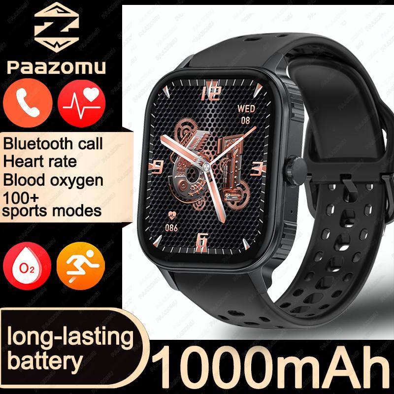 2.04-inch Ultra Smart Watch For Men Women 1000mAh High Capacity Battery Outdoor Sports Fitness Health Monitoring Smartwatch