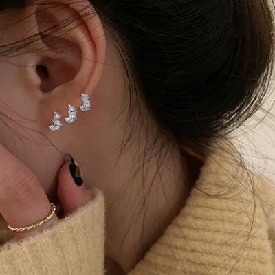 Baroque Earrings Version Circle Zircon Small Ear Buckle Light Luxury Heavy Industry Gothic Stud Earrings Sweet And Cool Personality