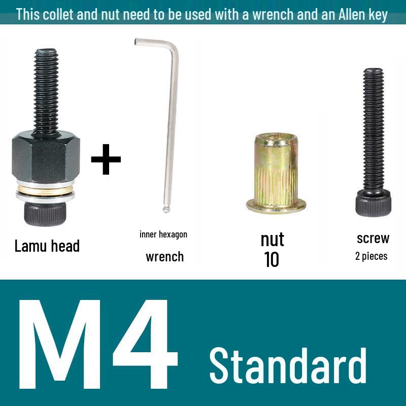 Multi-Purpose Electric Rivet Tool with Manual Wrench and Nut Head Attachment