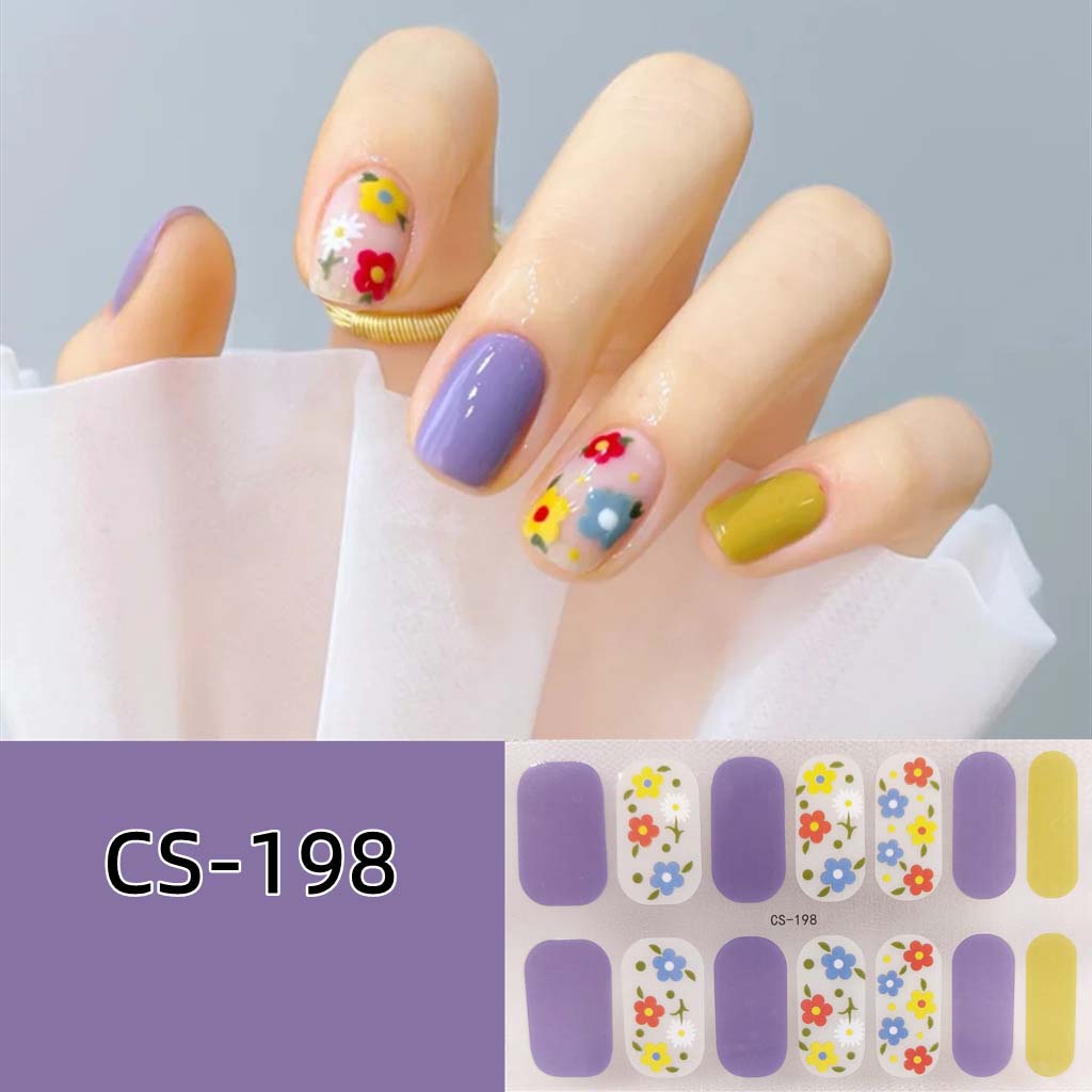 CS Waterproof and No-bake Gel Nail Polish Film All Stick Japanese and Korean Wind Spring and Summer Nail Wrap Paper Nail Wrap Paper
