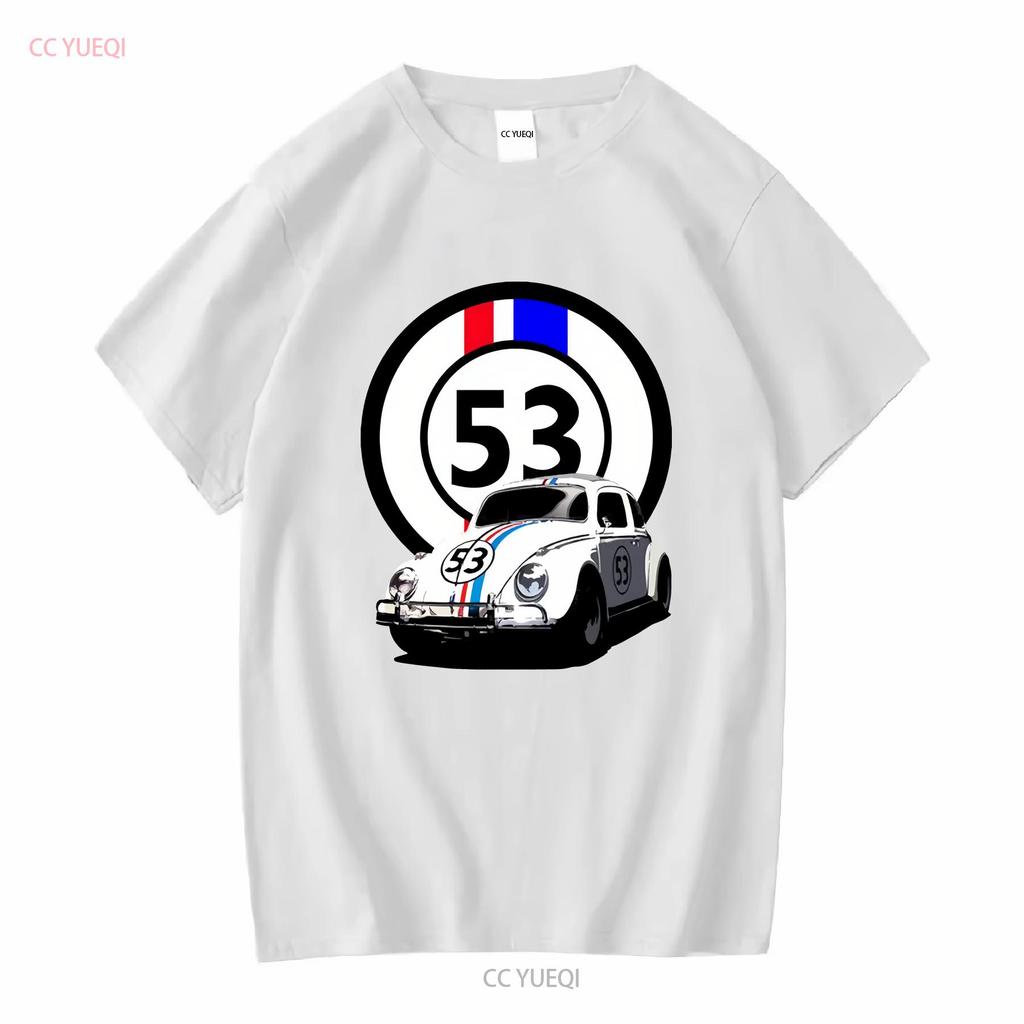 Herbie il Maggiolino Film Targa Numero 53 T-shirt vintage Lavata Alla Moda Morbida Traspirante Unisex Comoda