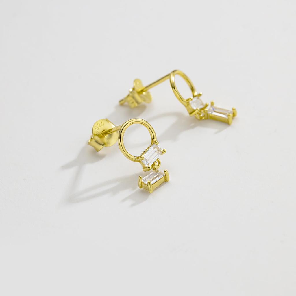 ANDYWEN 925 Sterling Silver Black Zircon Stud Earring Fashion Rock Punk CZ 2023 Jewelry Jewels